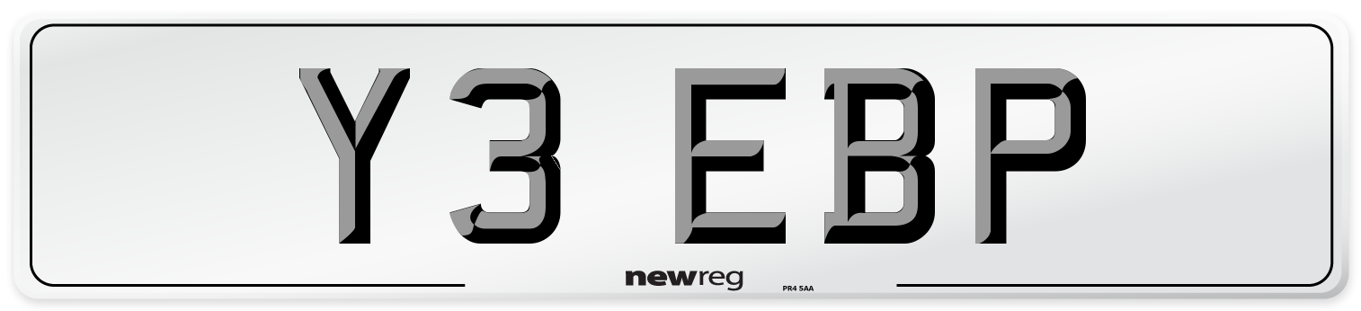 Y3 EBP Number Plate from New Reg